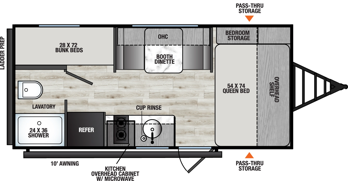 Viking Travel Trailers 17BH Floorplan
